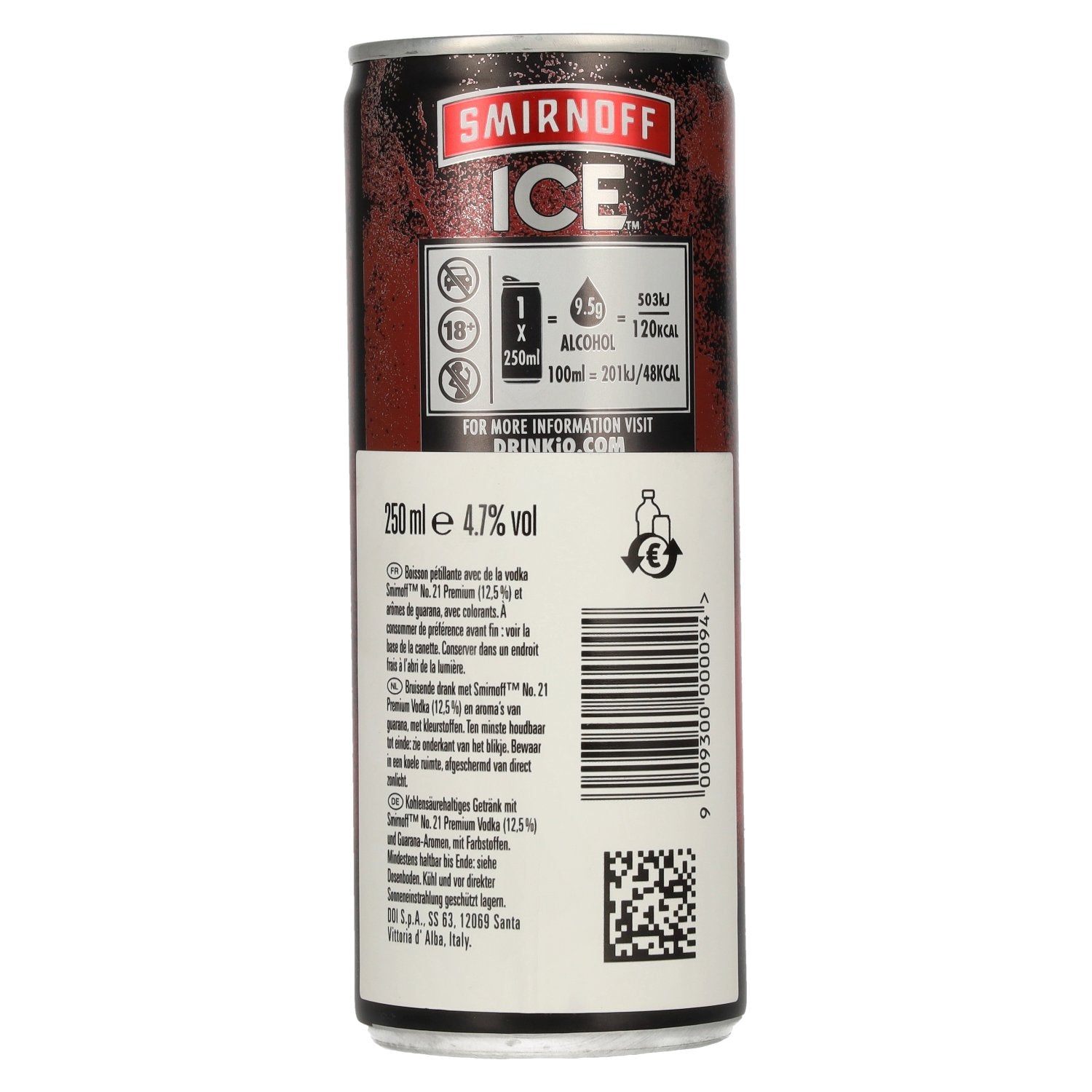 Smirnoff ICE Black Guarana 4,7% Vol. 0,25l Dose Pfand