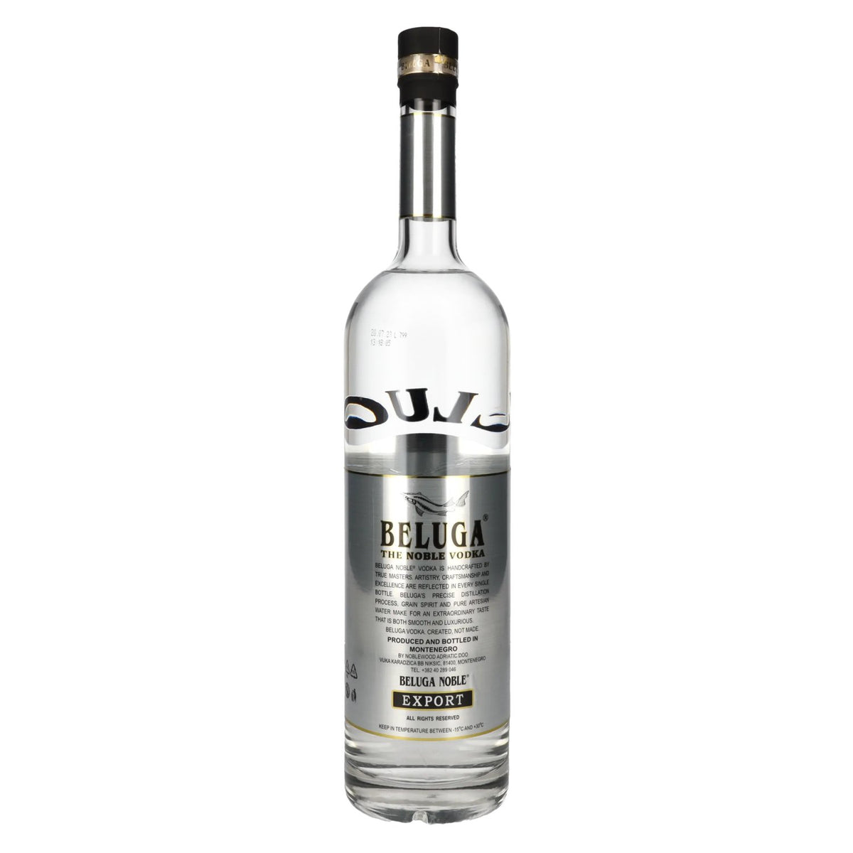 Beluga Noble Vodka EXPORT Montenegro 40% vol. 1.5 l