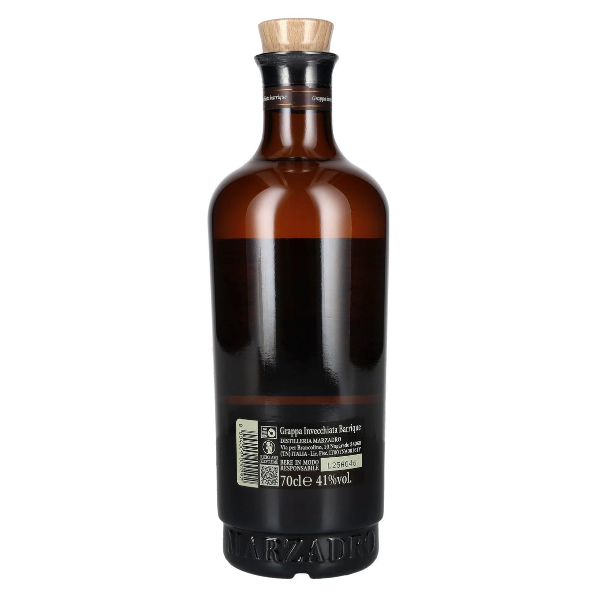 Marzadro TRENTINA Grappa Barrique Morbida 41% ABV 0.7l