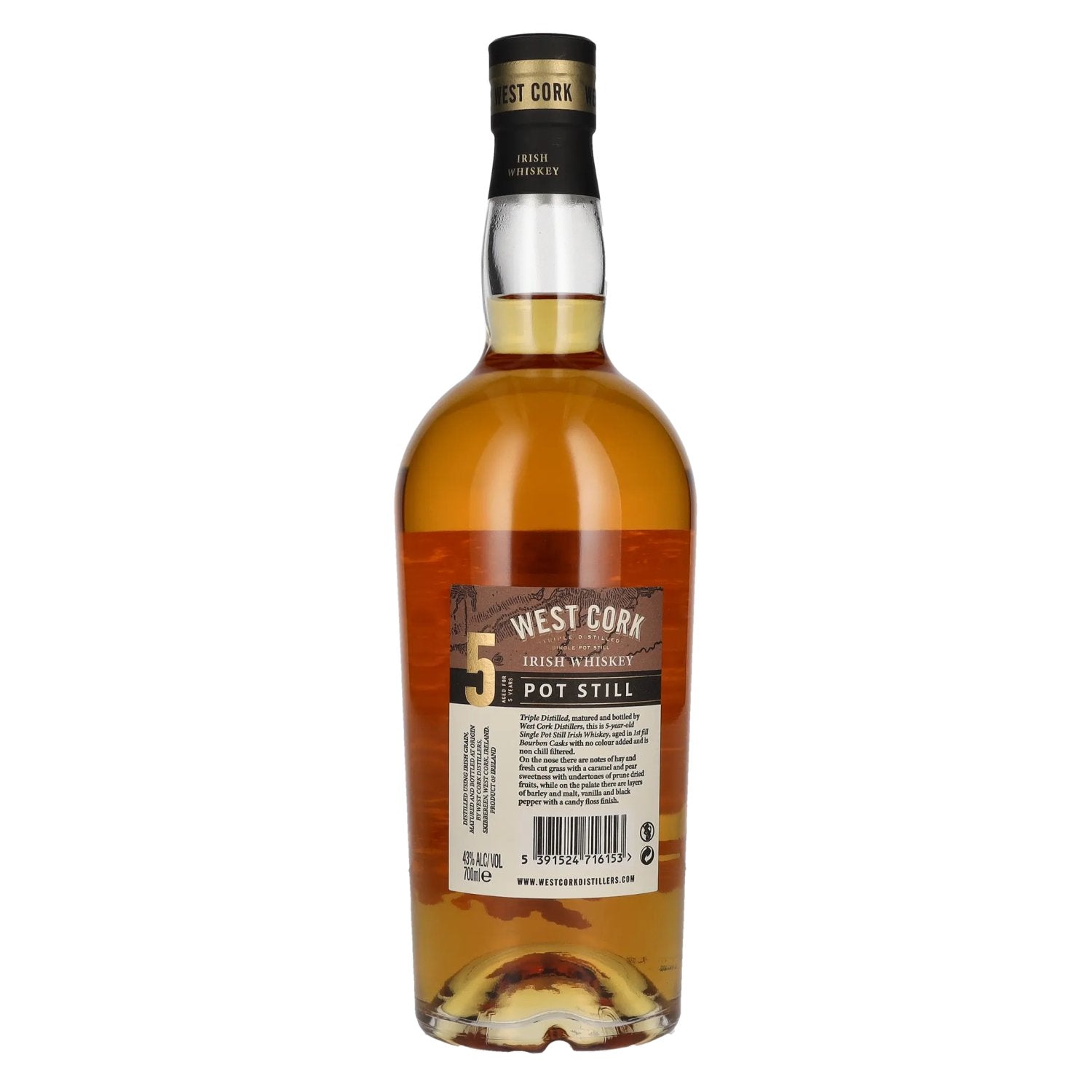 West Cork 5 Years Old Pot Still Irish Whiskey 43% Vol. 0,7l