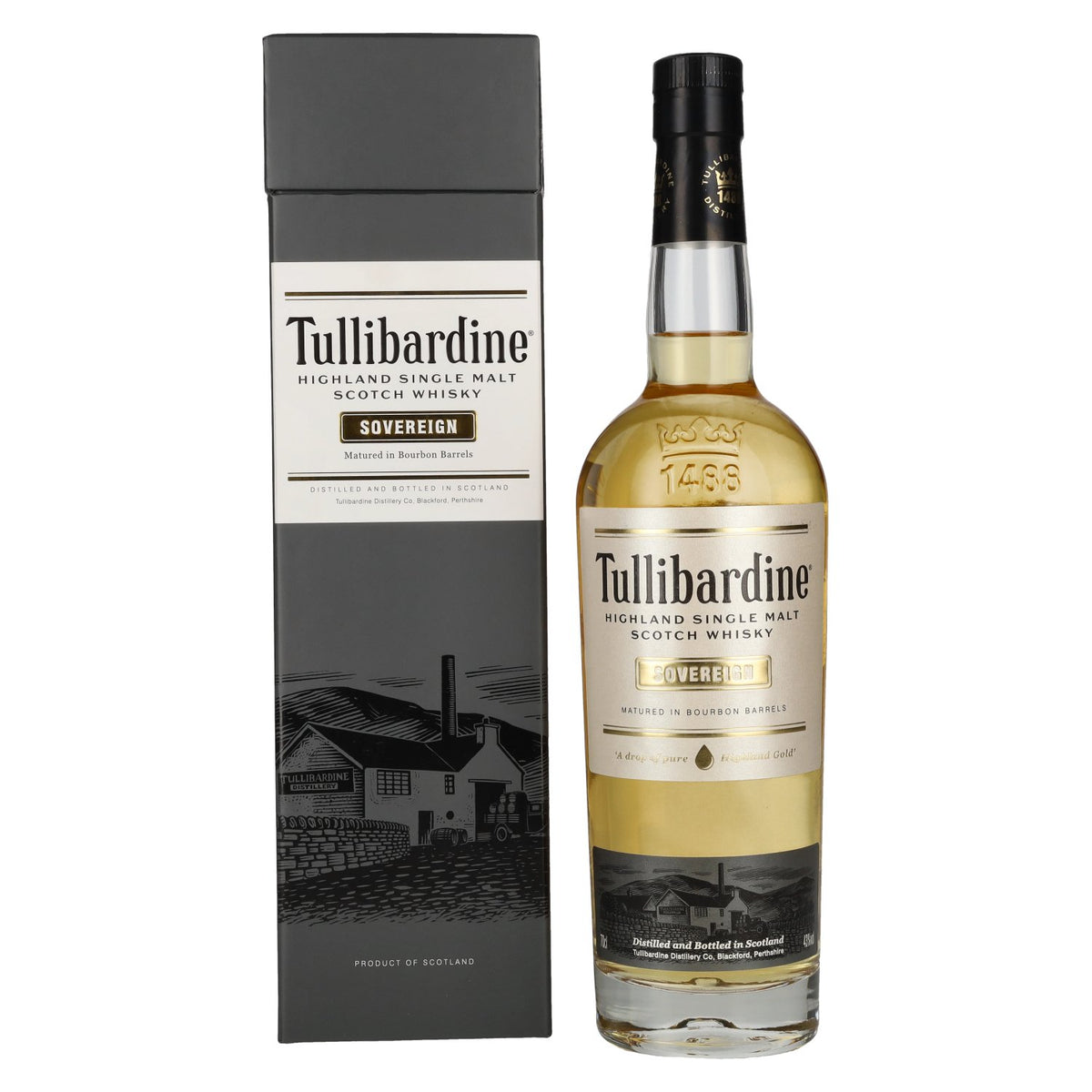 Tullibardine SOVEREIGN Highland Single Malt Scotch Whisky 43% Vol. 0.7l in Gift Box