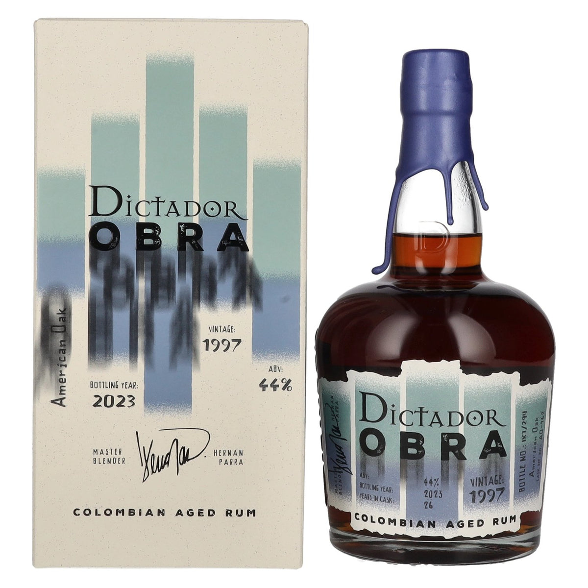 Dictador OBRA VINTAGE 26 Years Old AMERICAN OAK CASK Rum 1997 44% Vol. 0,7l in Geschenkbox