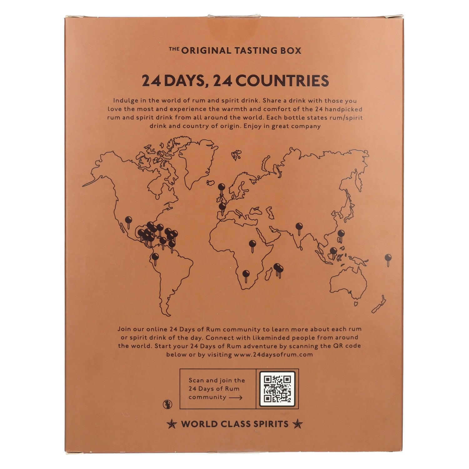 24 DAYS OF RUM AND SPIRIT DRINK The Original Tasting Box 41% Vol. 24x0,02l in Geschenkbox mit 2 Nosing Gläsern