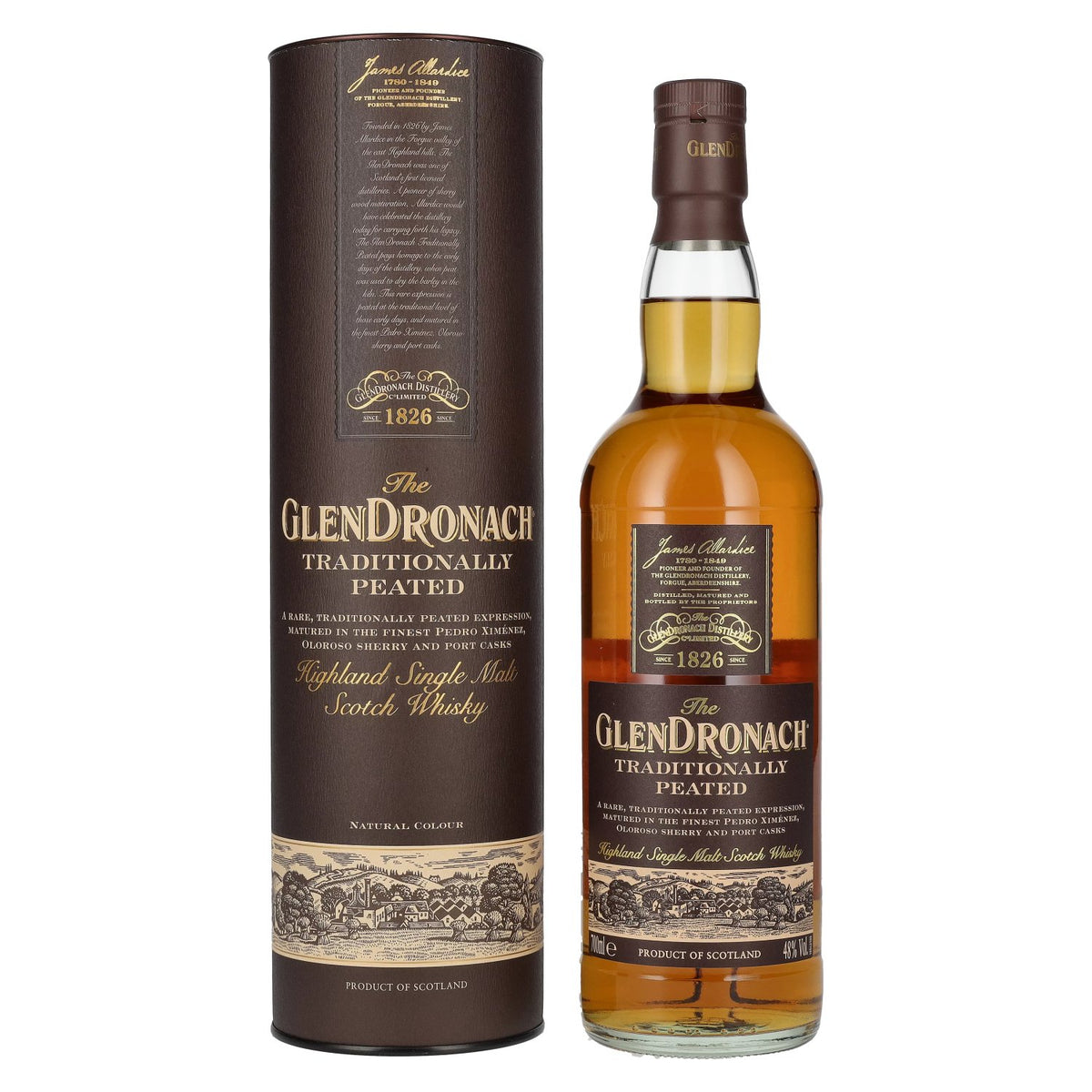 The GlenDronach TRADITIONALLY PEATED Highland Single Malt 48% Vol. 0,7l in Geschenkbox