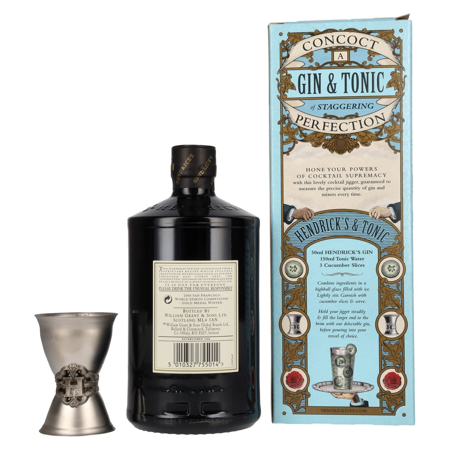 Hendrick's Gin 41,4% Vol. 0,7l in Geschenkbox mit Messbecher
