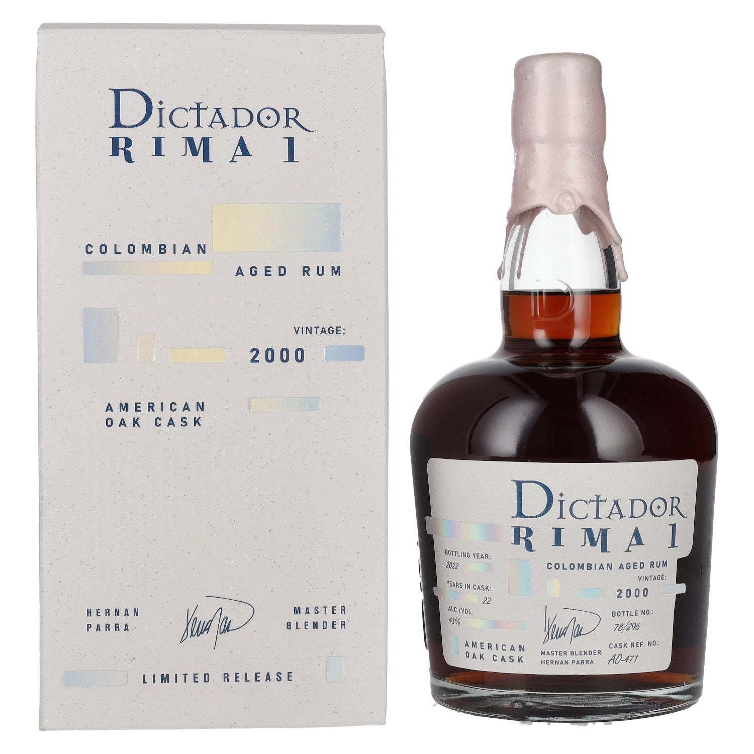 Dictador RIMA 1 22 Years Old AMERICAN OAK Cask Vintage 2000 43% Vol. 0.7l in gift box