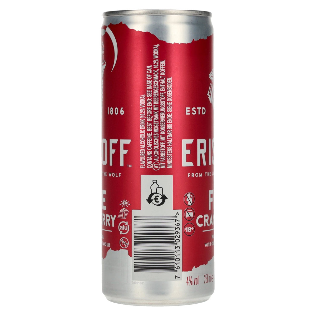Eristoff Fire Cranberry 4% Vol. 0,25l Dose Pfand