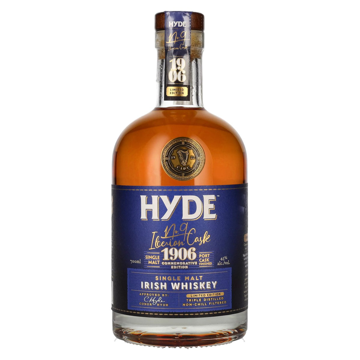 Hyde No.9 IBERIAN CASK 1906 Single Malt Irish Whiskey Commemorative Edition 43% Vol. 0.7l