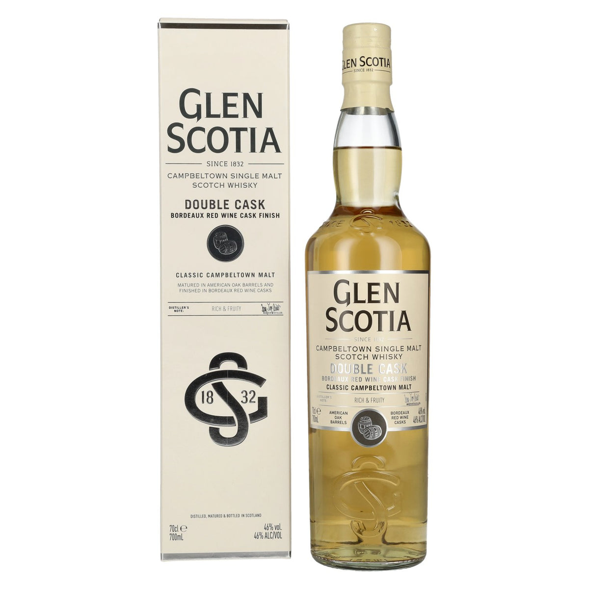 Glen Scotia DOUBLE CASK Bordeaux Red Wine Cask Single Malt Scotch Whisky 46% Vol. 0.7l in gift box