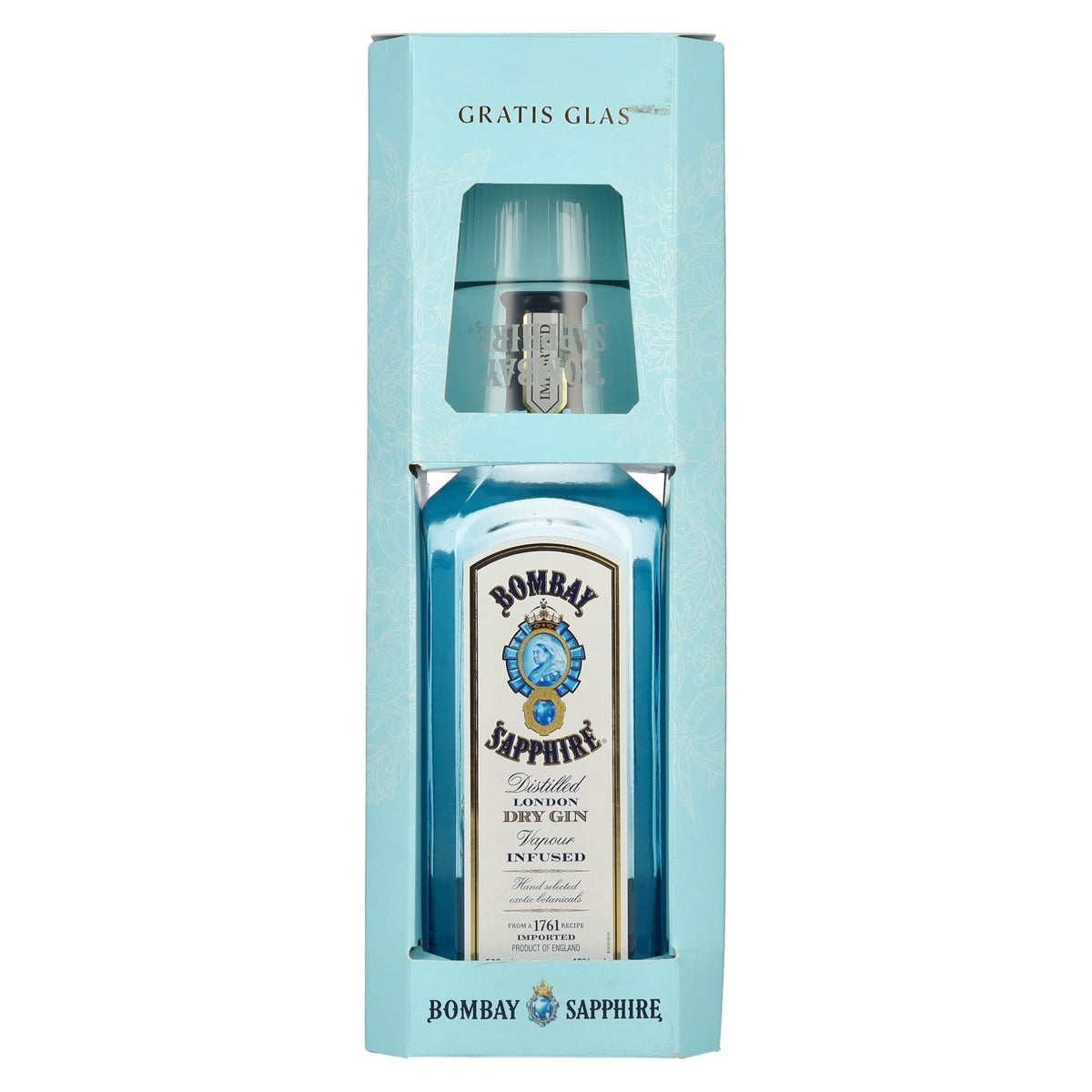 Bombay SAPPHIRE London Dry Gin 40% Vol. 0,7l in Geschenkbox mit Glas