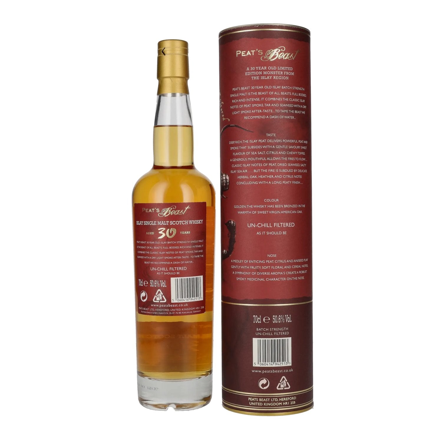 Peat's Beast 30 Years Old Islay Single Malt Limited Edition 50.6% Vol. 0.7L in Gift Box