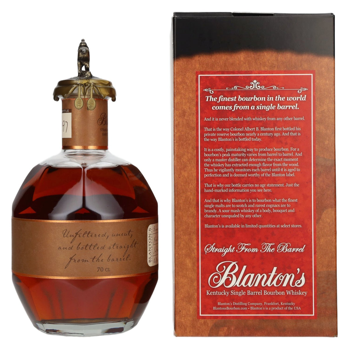 Blanton's STRAIGHT FROM THE BARREL BOURBON 65% vol. 0.7 l in a gift box