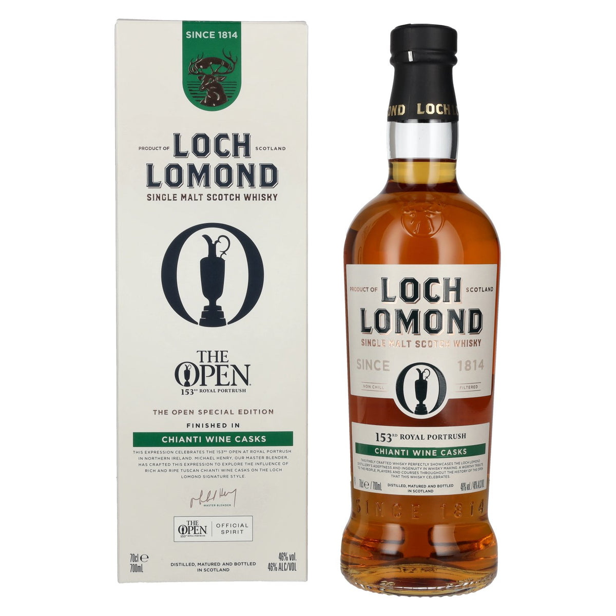 Loch Lomond THE OPEN SPECIAL EDITION Chianti Wine Casks Single Malt 2025 46% Vol. 0.7l in Gift Box