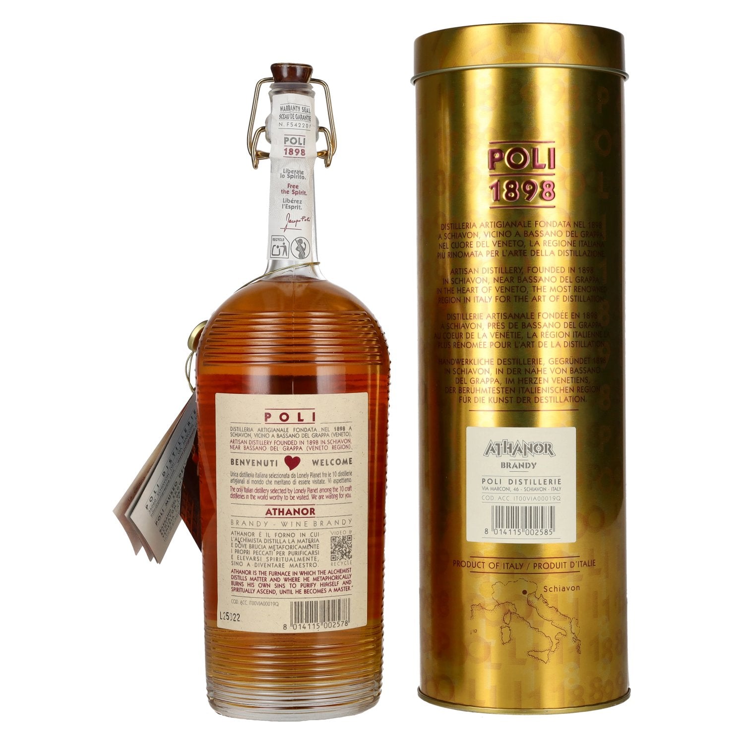 Poli Brandy ATHANOR 40% Vol. 0.7l in Tinbox