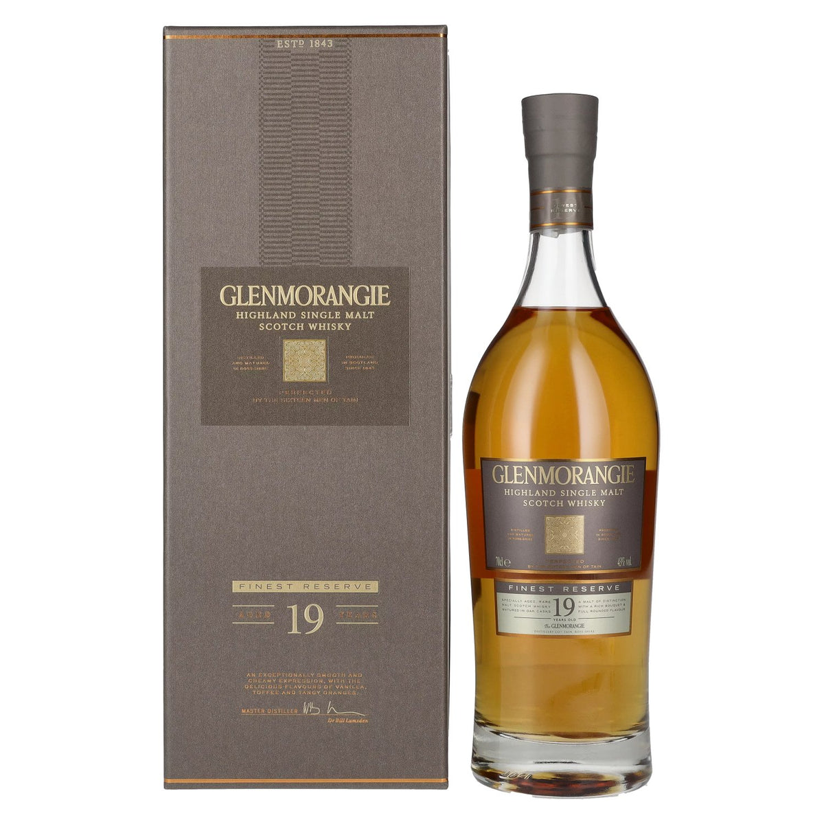 Glenmorangie FINEST RESERVE 19 Years Old Highland Single Malt 43% Vol. 0.7l in Gift Box