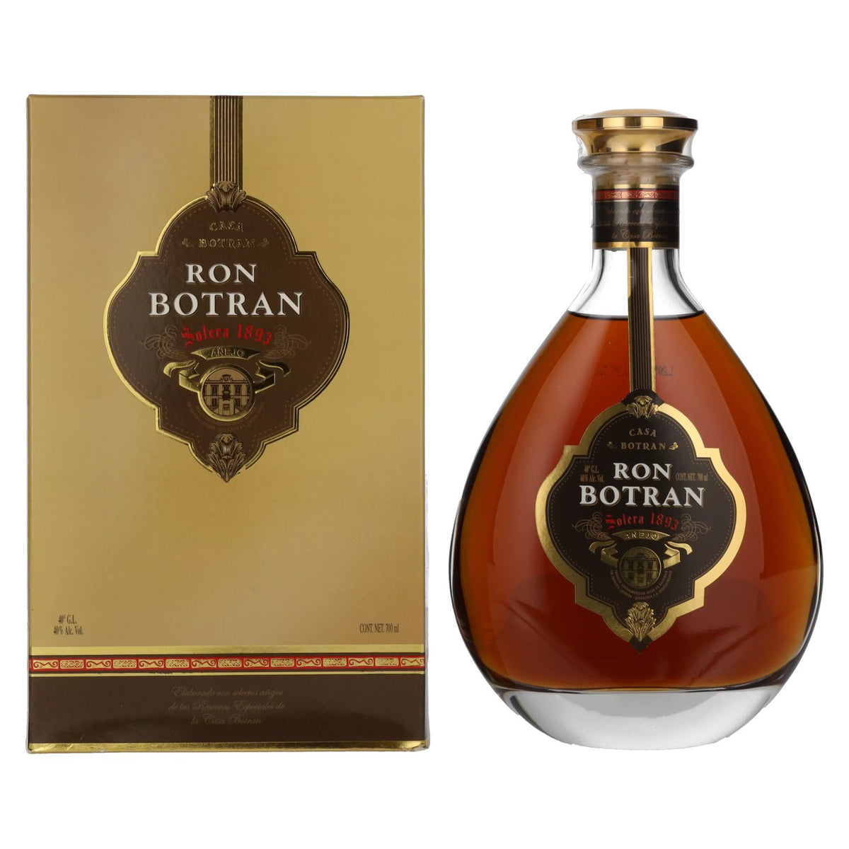 Botran Ron Solera 1893 Añejo Decanter 40% Vol. 0,7l in Geschenkbox