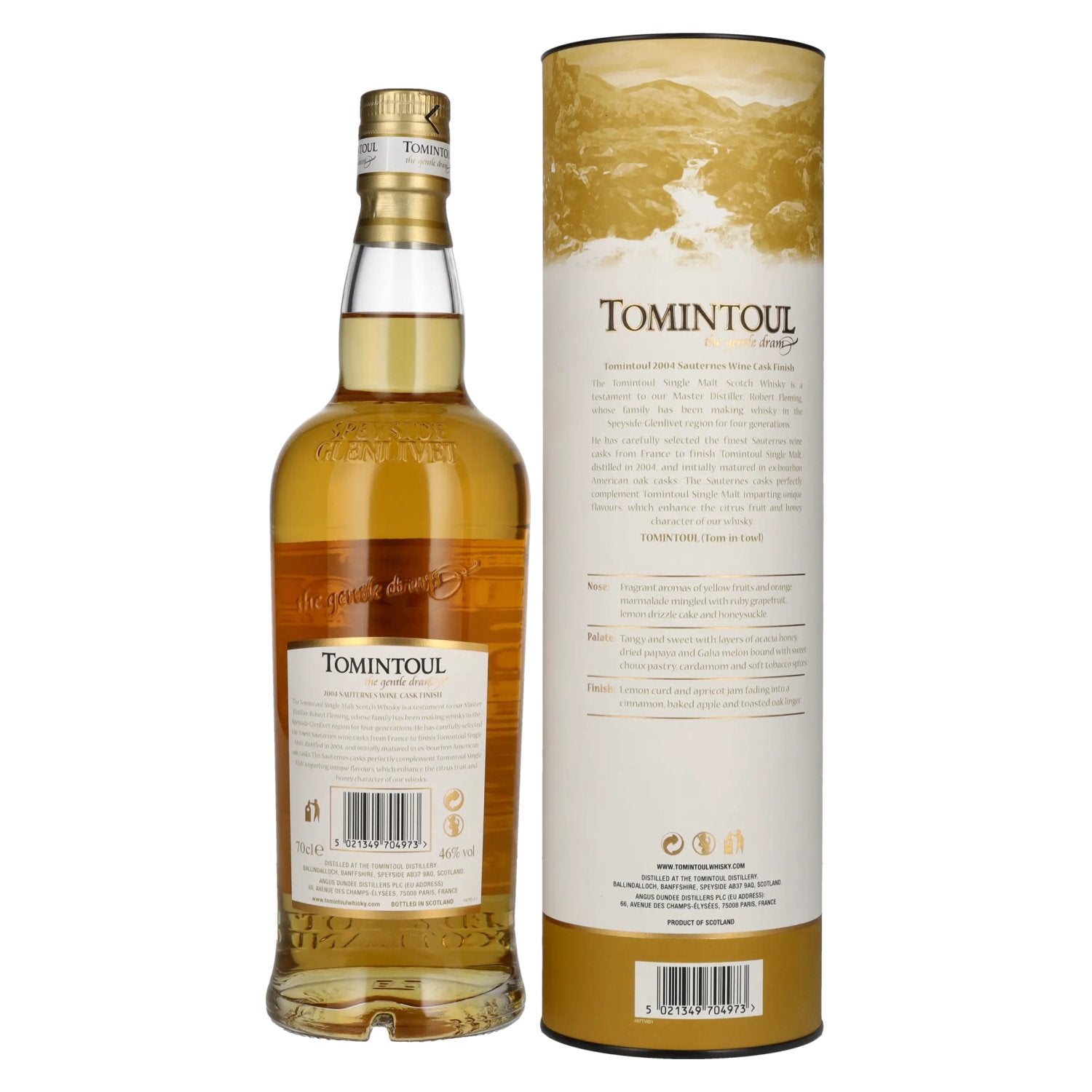Tomintoul 16 Years Old The Gentle Dram Single Malt Scotch Whisky Limited Edition 2004 46% Vol. 0,7l in Geschenkbox