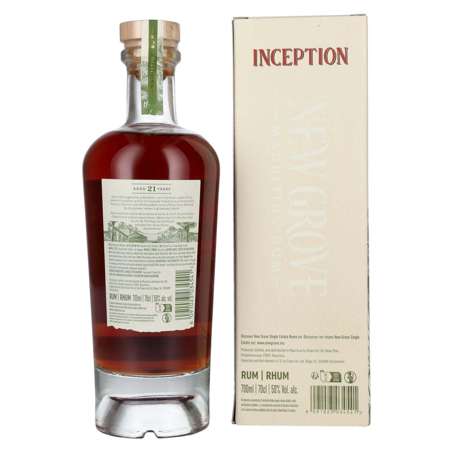 New Grove INCEPTION 21 Years Old Mauritius Rum Vintage 2004 50% Vol. 0.7L in Gift Box