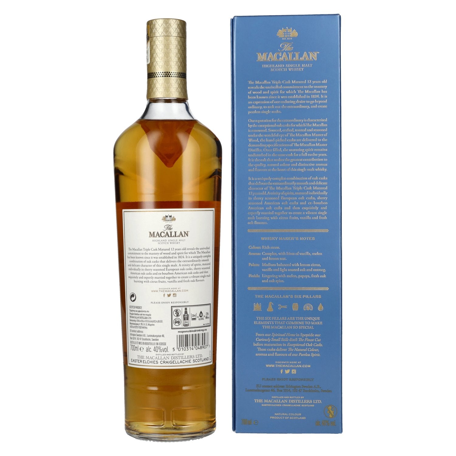 The Macallan 12 Years Old TRIPLE CASK MATURED 40% Vol. 0,7l in Geschenkbox