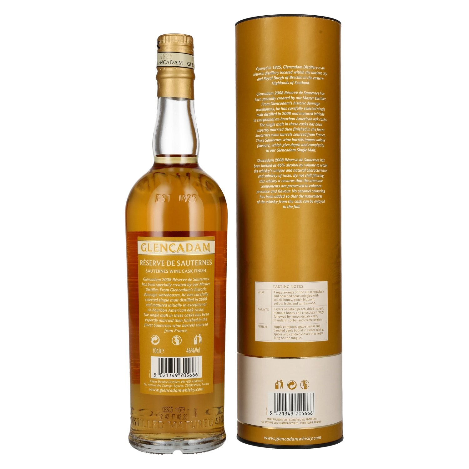 Glencadam 13 Years Old Sauternes Wine Cask Finish Limited Edition 2008 46% Vol. 0.7L in gift box