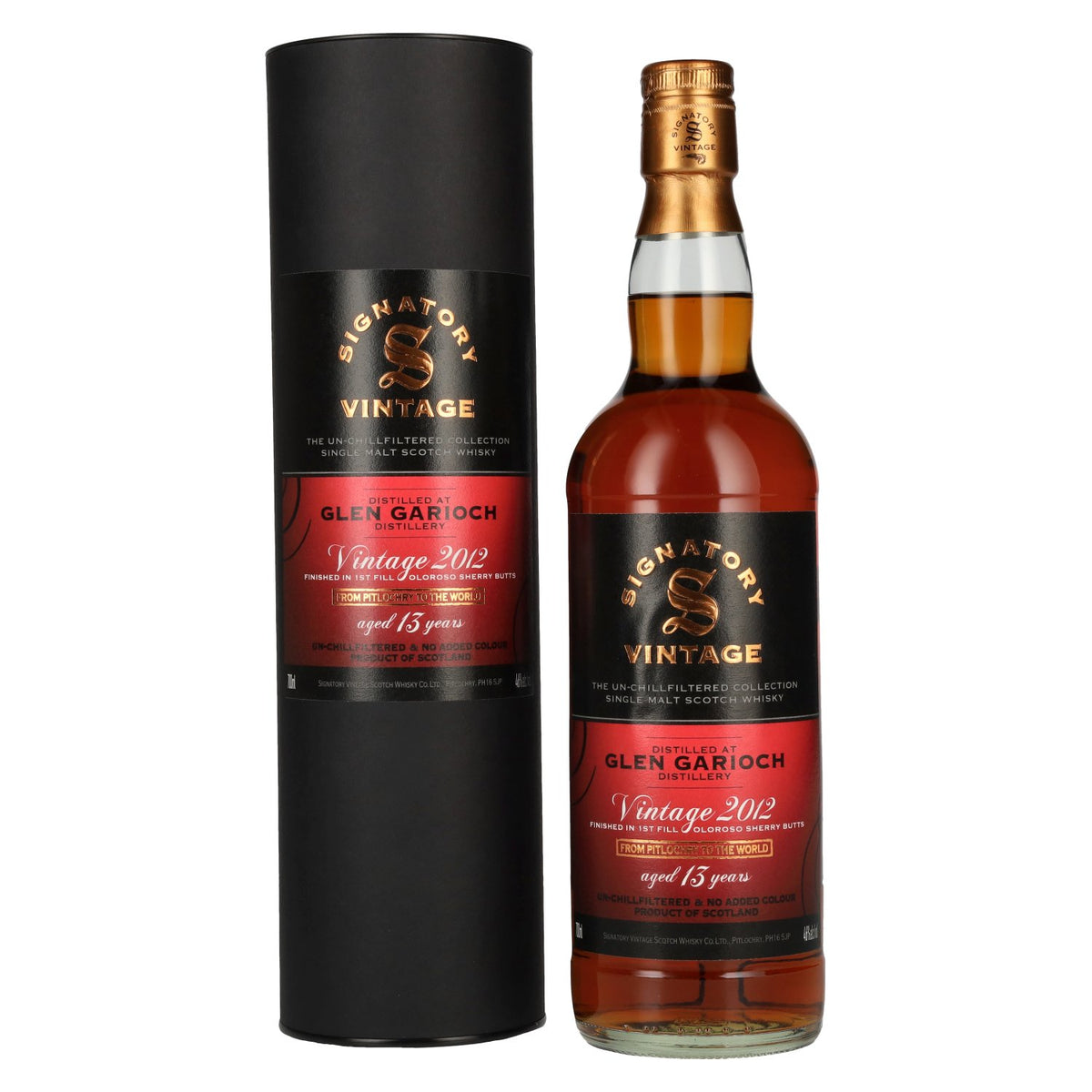 Signatory Vintage GLEN GARIOCH 13 Years Old The Un-Chillfiltered 2012 46% Vol. 0.7L in gift box