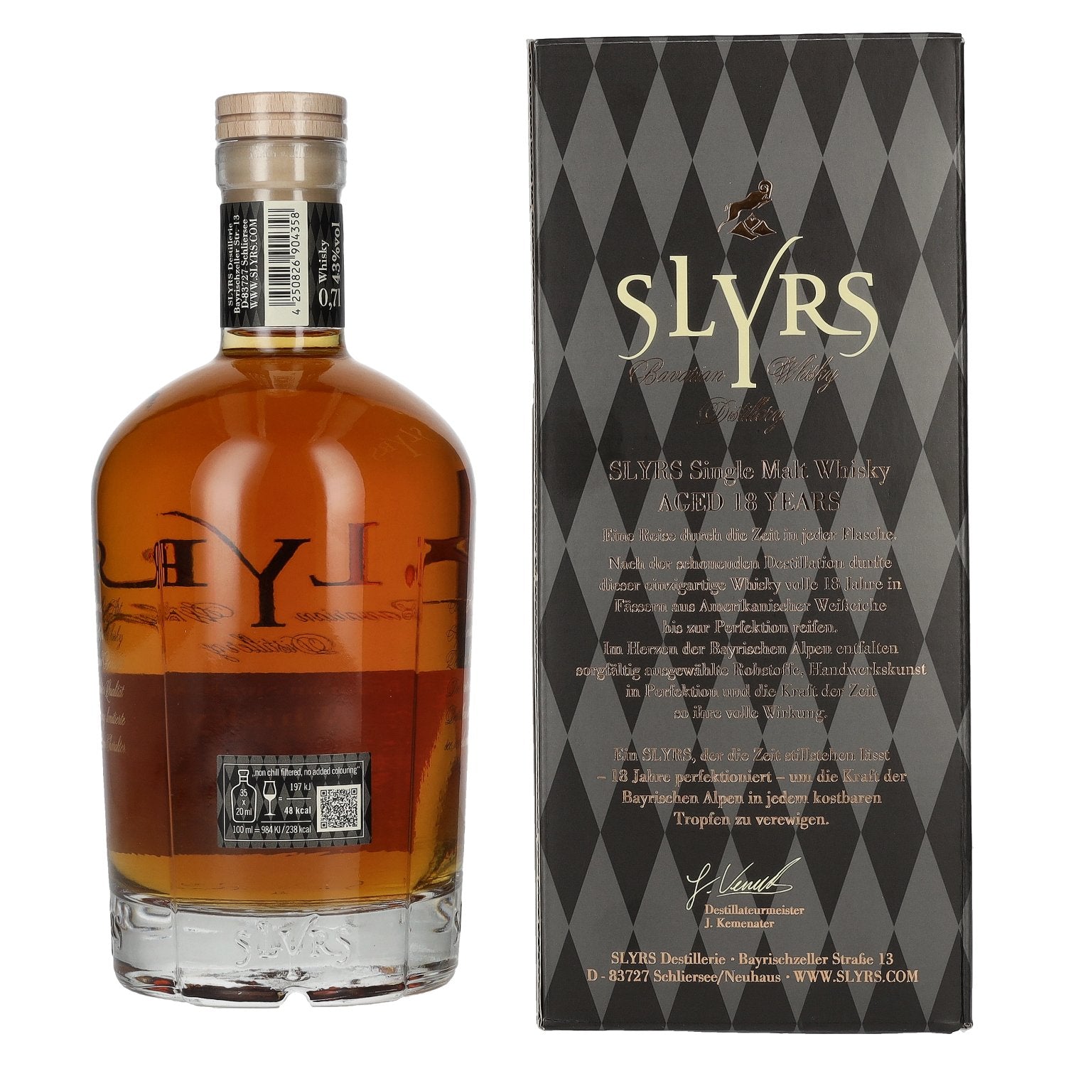 Slyrs 18 Years Old Bavarian Single Malt Whisky Limited Edition 43% Vol. 0.7l in Gift Box