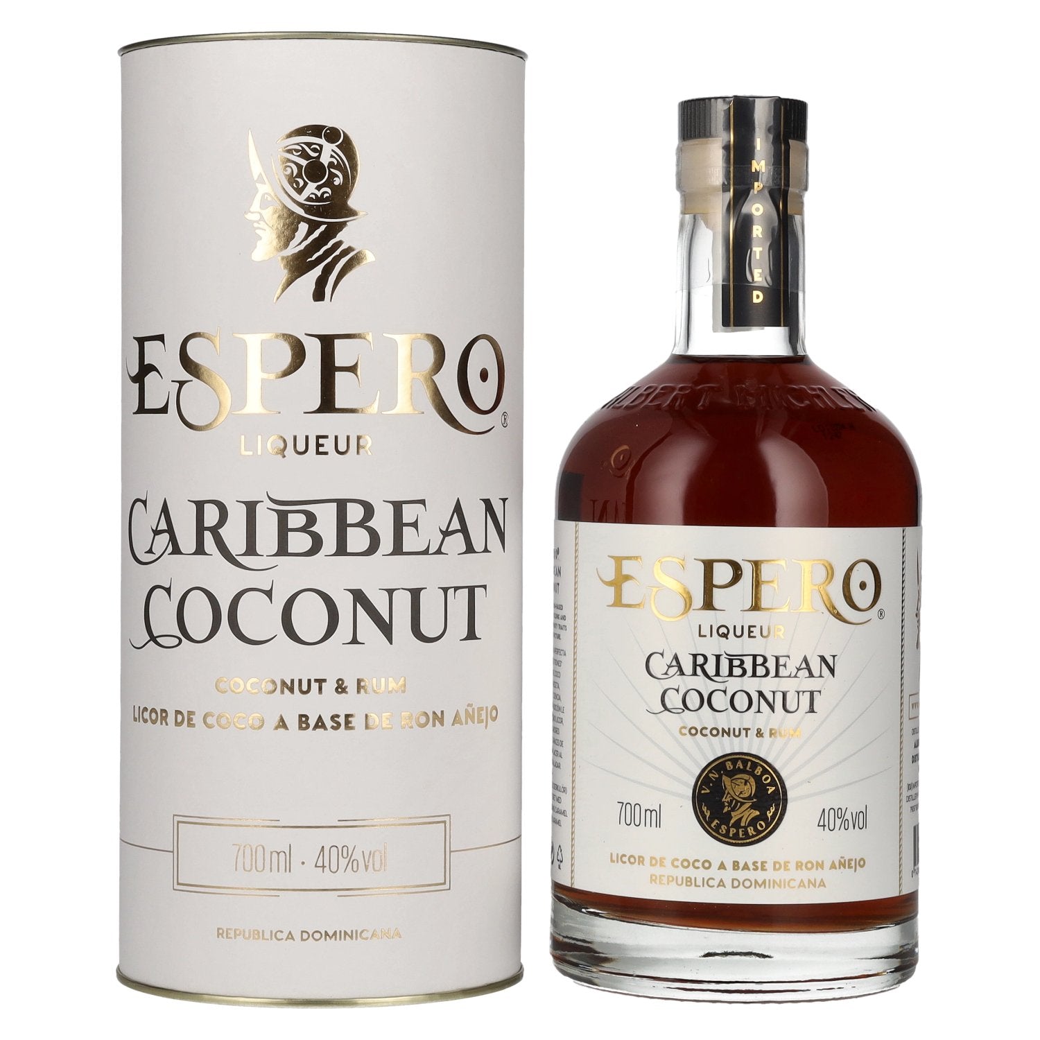 Ron Espero Caribbean Coconut & Rum Liqueur 40% Vol. 0,7l in Geschenkbox