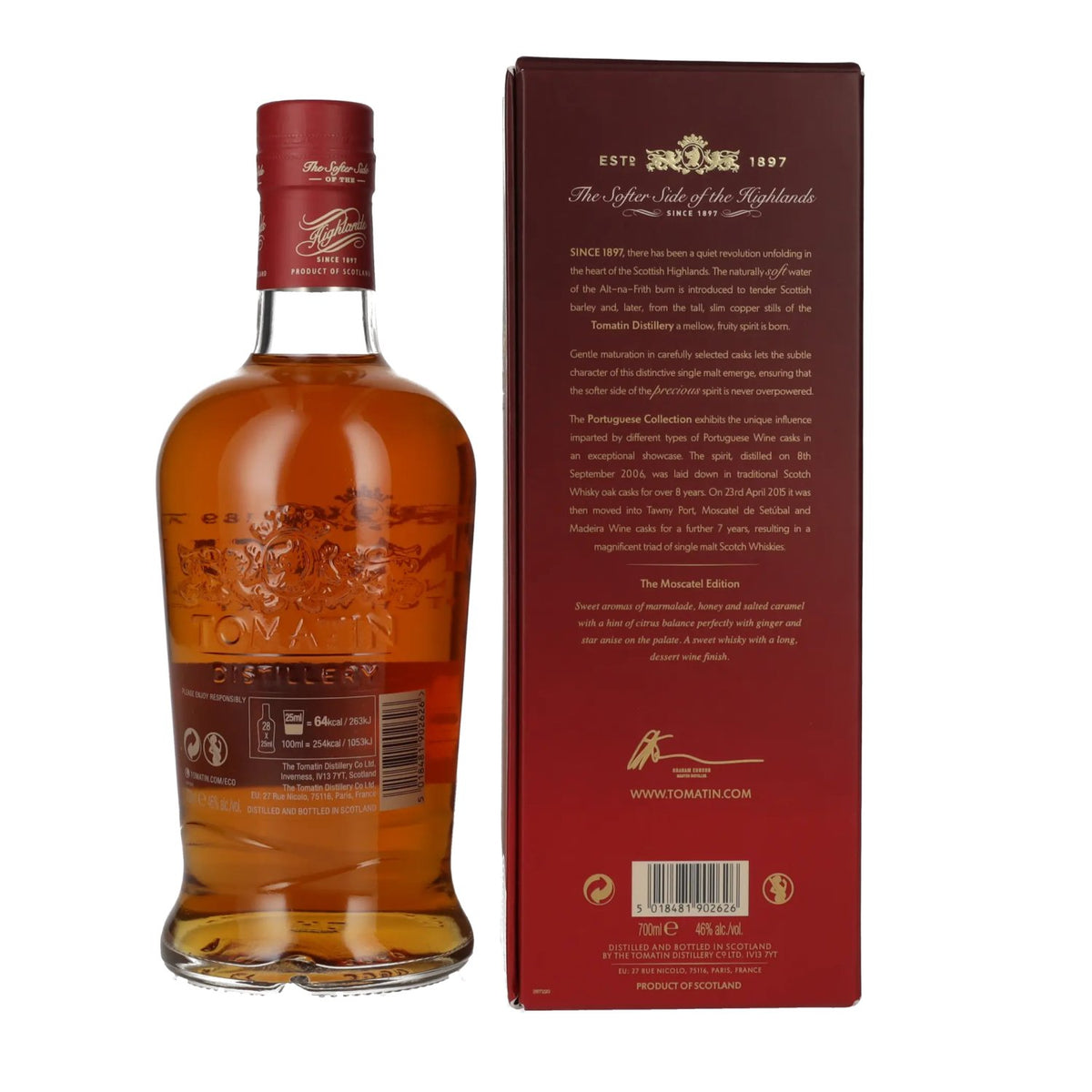Tomatin 15 Years Old Portuguese Collection MOSCATEL CASKS 2006 46% Vol. 0.7l in Gift Box