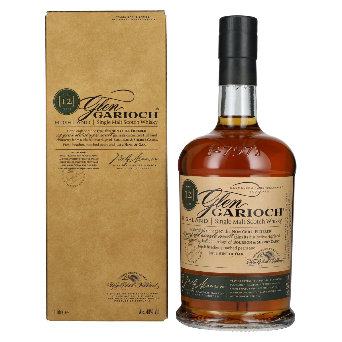 Glen Garioch 12 Years Old Highland Single Malt Scotch Whisky 48% Vol. 1L in gift box
