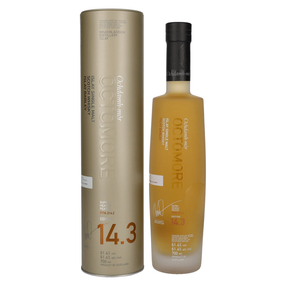 Octomore EDITION: 14.3 Super Heavily Peated Islay Single Malt 61.4% Vol. 0.7l in Tin Box