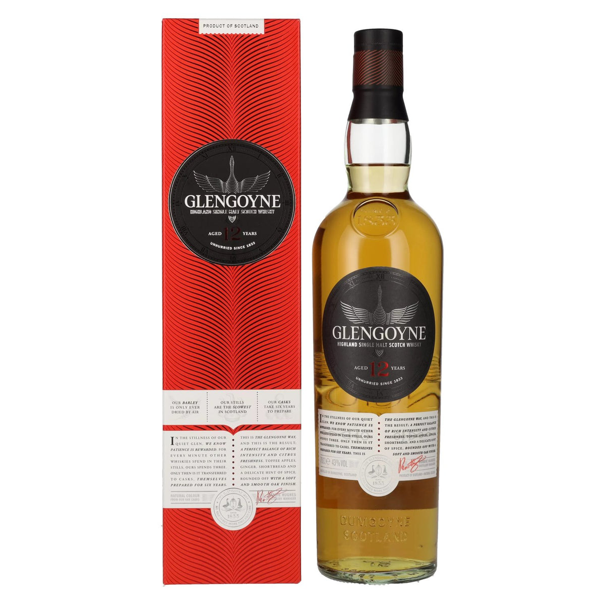 Glengoyne 12 Years Old Highland Single Malt Scotch Whisky 43% Vol. 0.7l in Gift Box