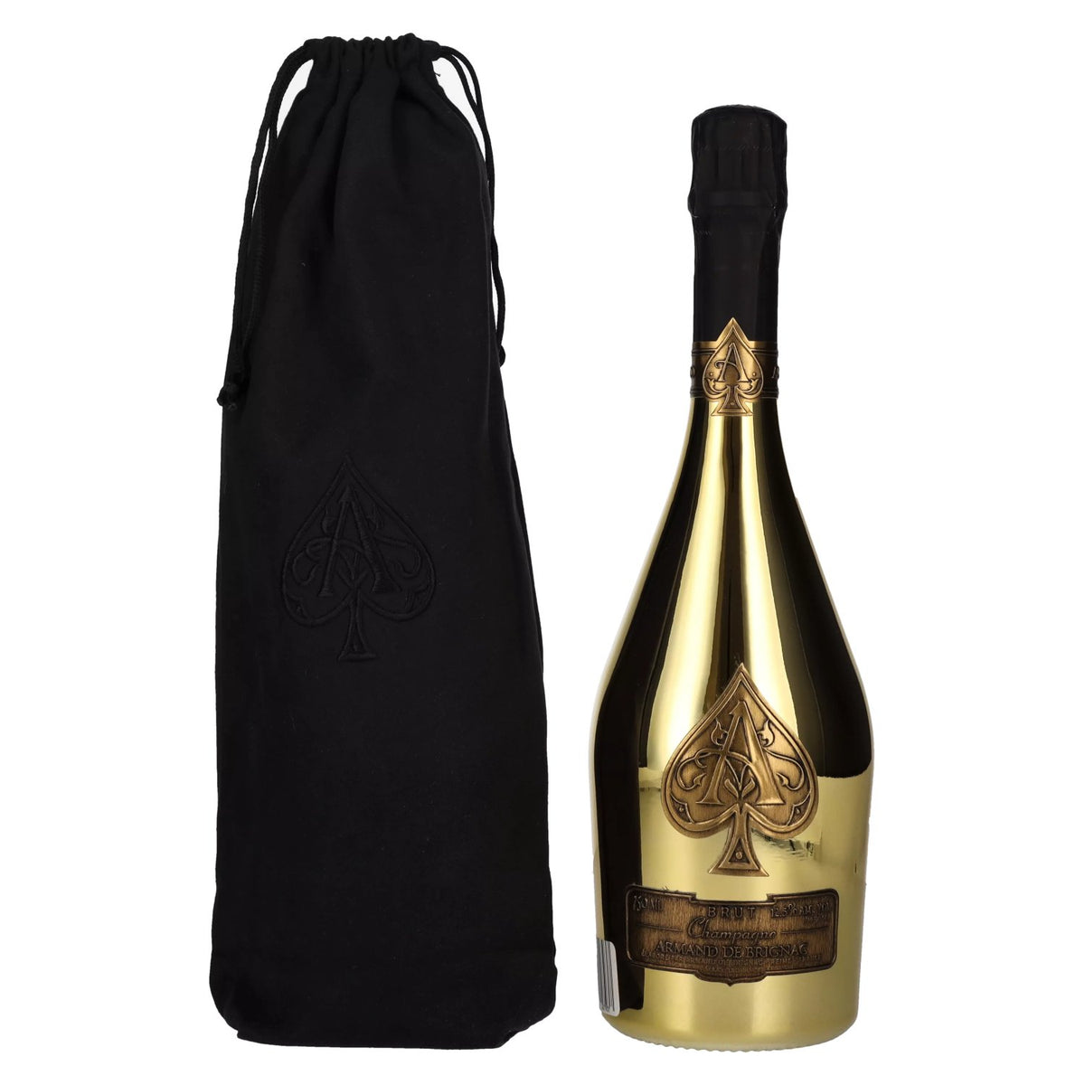 Armand de Brignac Champagne Brut Gold 12.5% vol. 0.75 l in a velvet bag