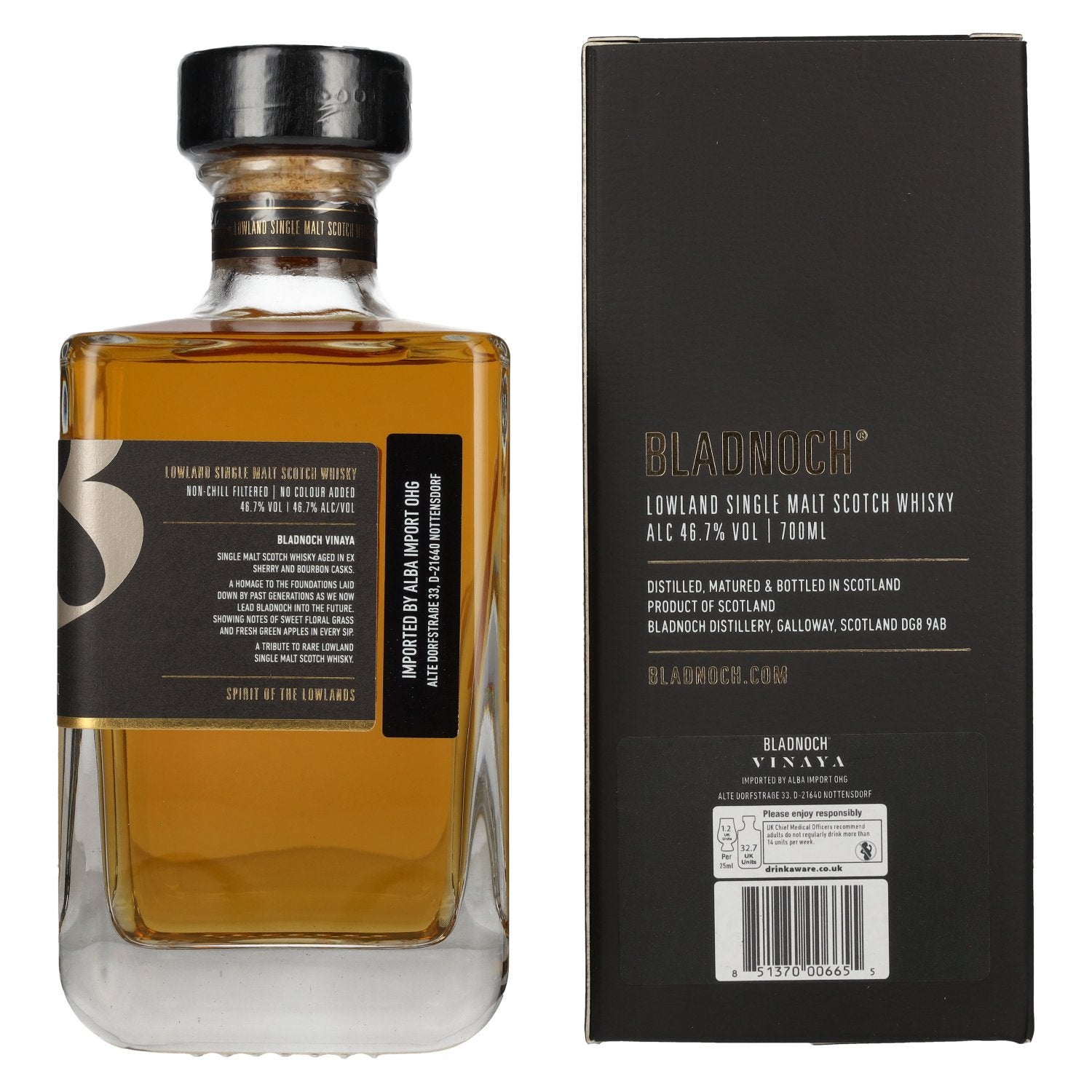Bladnoch VINAYA Lowland Single Malt Scotch Whisky 46,7% Vol. 0,7l in Geschenkbox