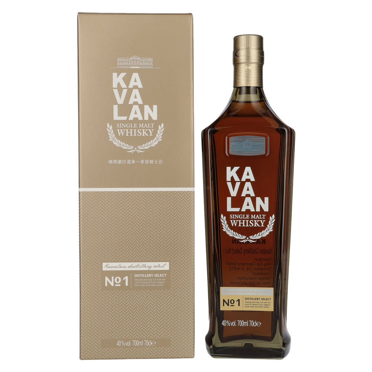 Kavalan DISTILLERY SELECT Single Malt Whisky No. 1 40% Vol. 0.7l in Gift Box