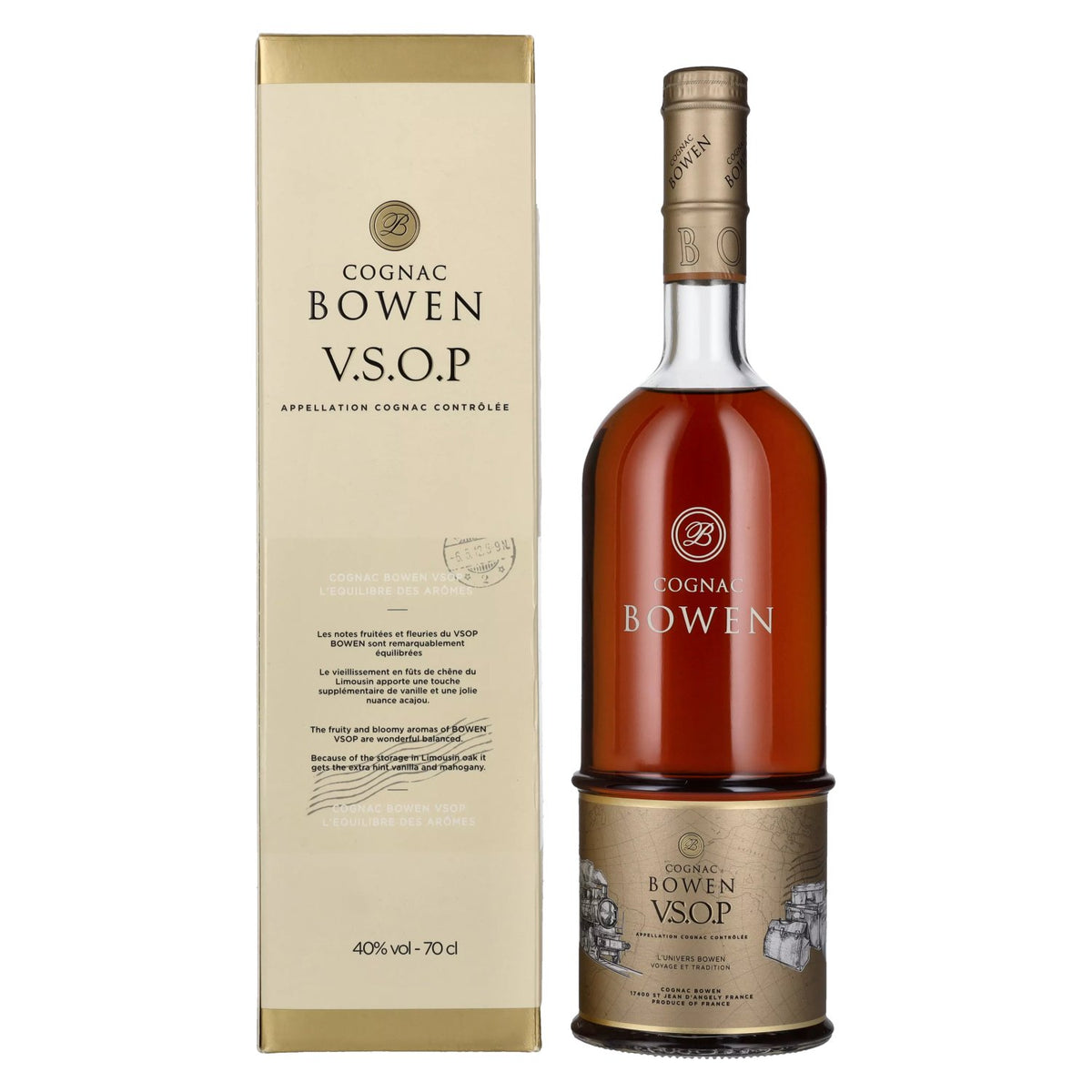 Cognac Bowen V.S.O.P. 40% Vol. 0.7l in gift box