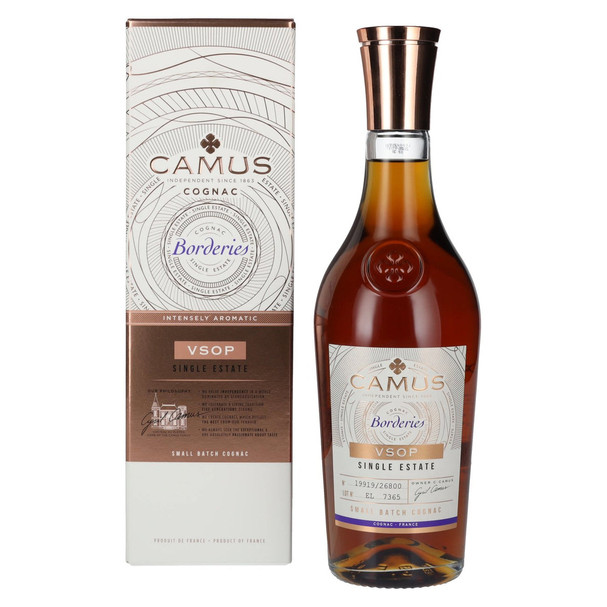 Camus VSOP Borderies Single Estate Small Batch Cognac 40% Vol. 0,7l in Geschenkbox
