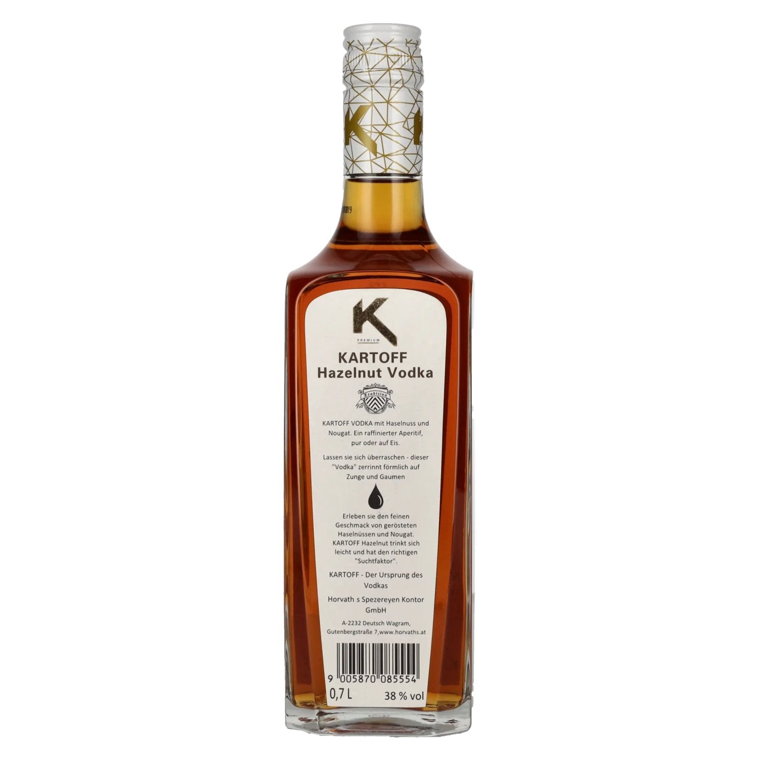 Kartoff Triple Distilled Hazelnut Vodka 38% Vol. 0.7l