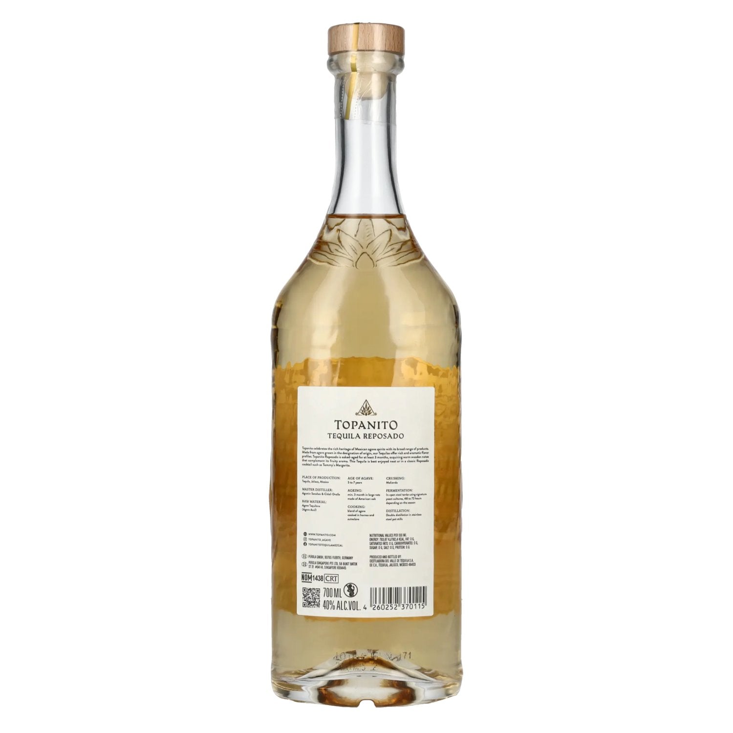 Topanito Reposado Tequila 100% Agave Azul 40% Vol. 0,7l