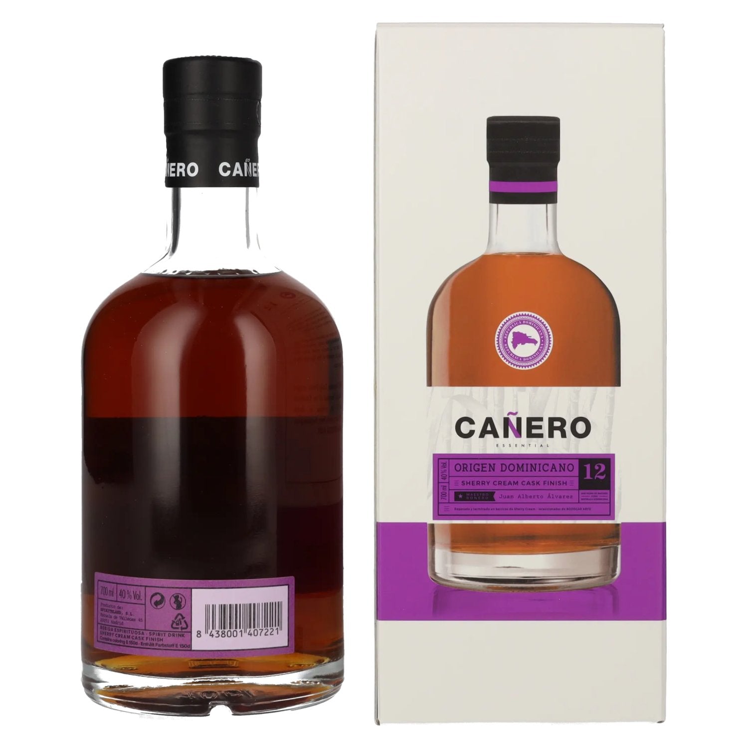 Ron Cañero 12 Solera Ron Dominicano SHERRY CREAM CASK FINISH 40% Vol. 0,7l in Geschenkbox