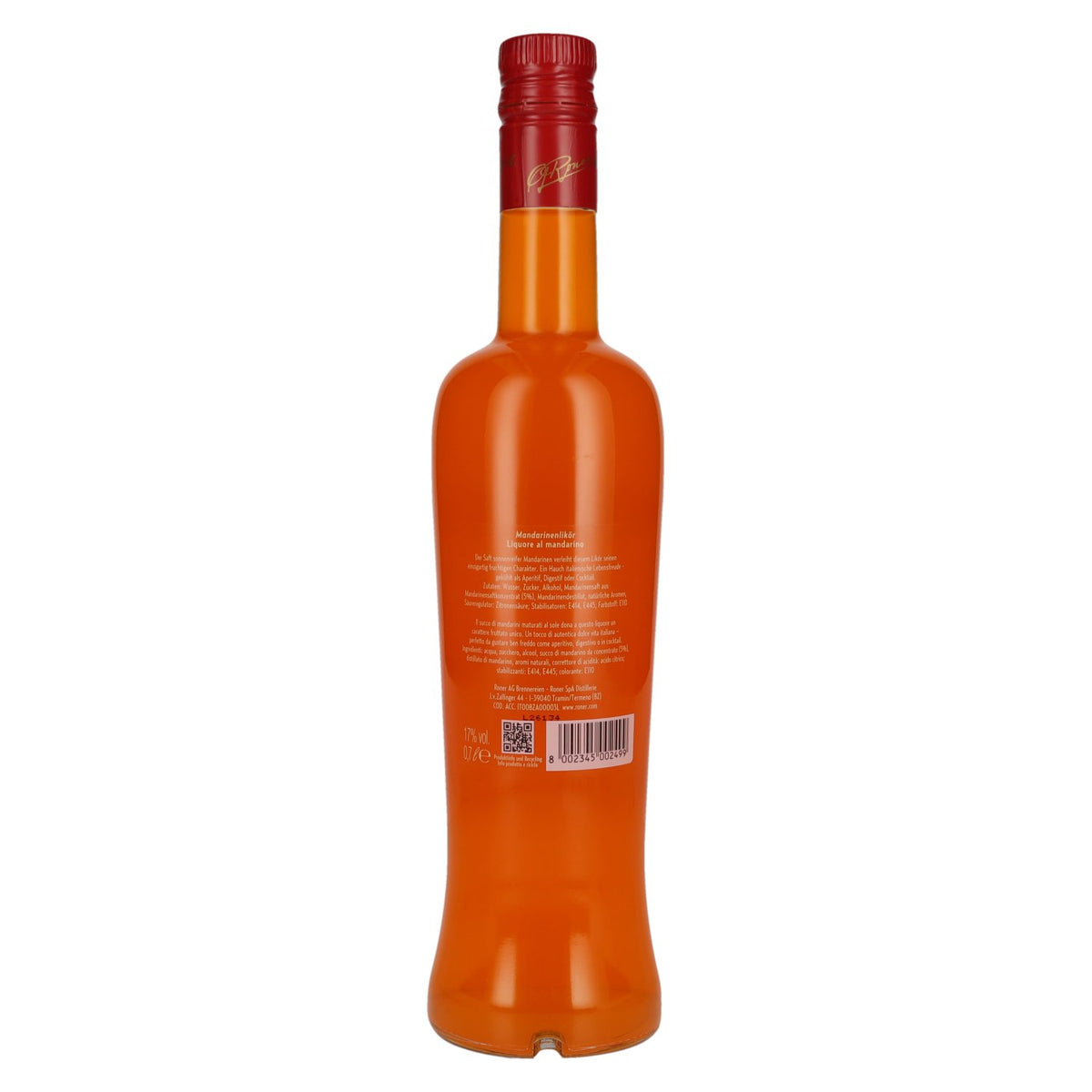 Roner Mandarino Mandarin Liqueur 17% ABV 0.7l