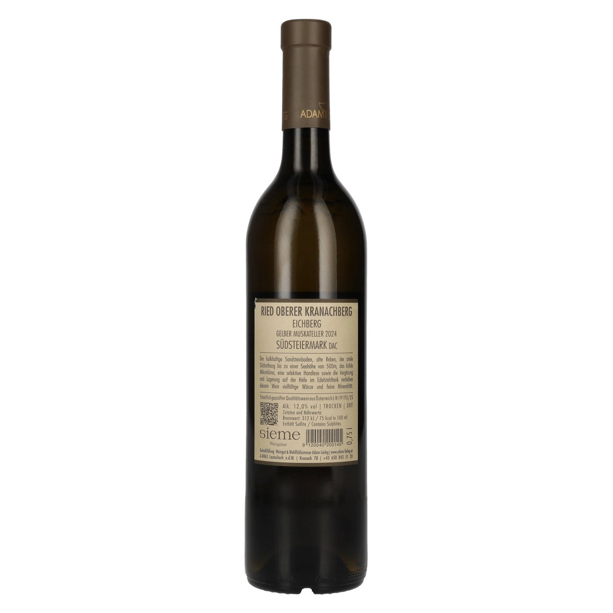Adam-Lieleg Yellow Muskateller Ried Oberer Kranachberg Southern Styria DAC 2024 12% Vol. 0.75l