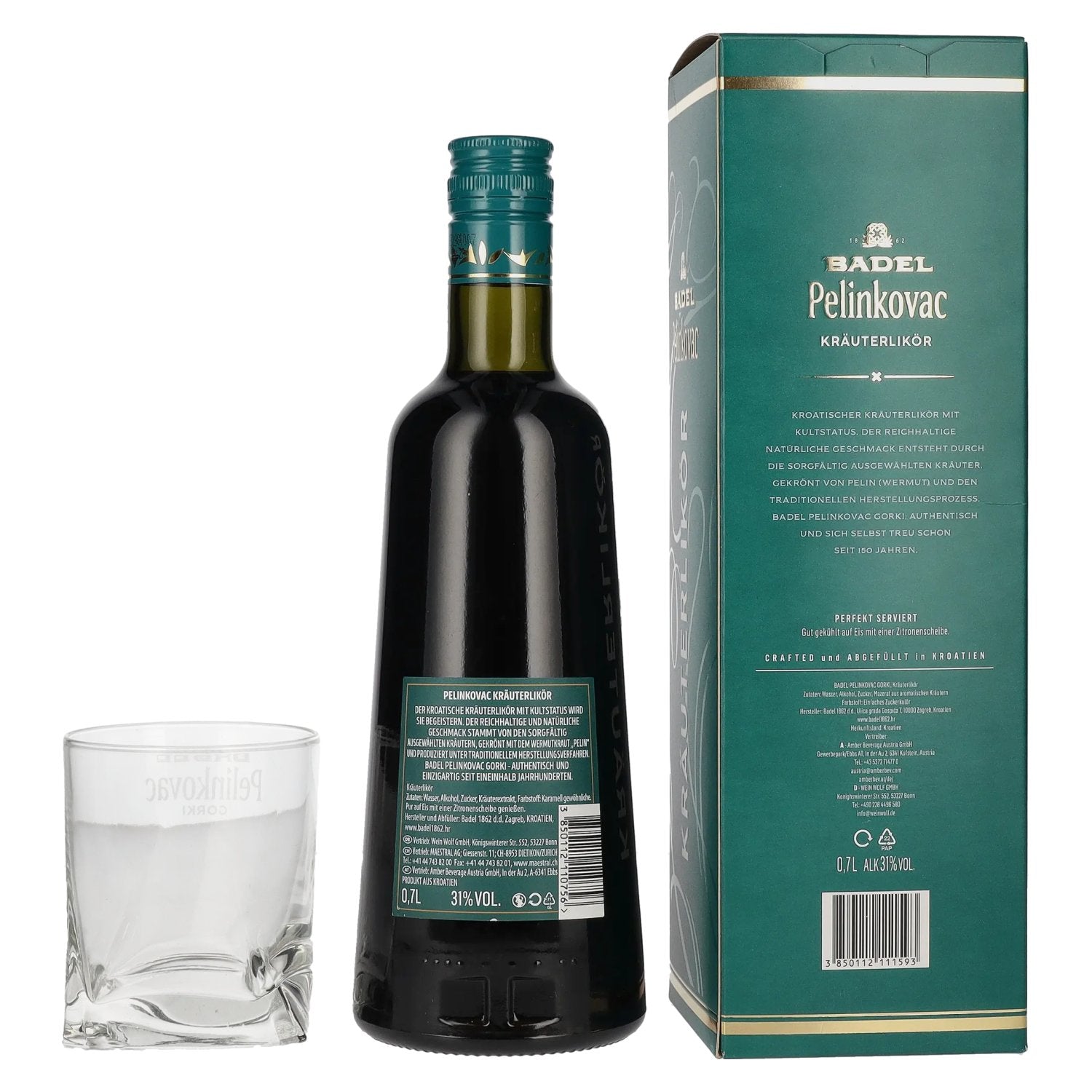 Badel Pelinkovac GORKI 31% Vol. 0,7l in Geschenkbox mit Glas