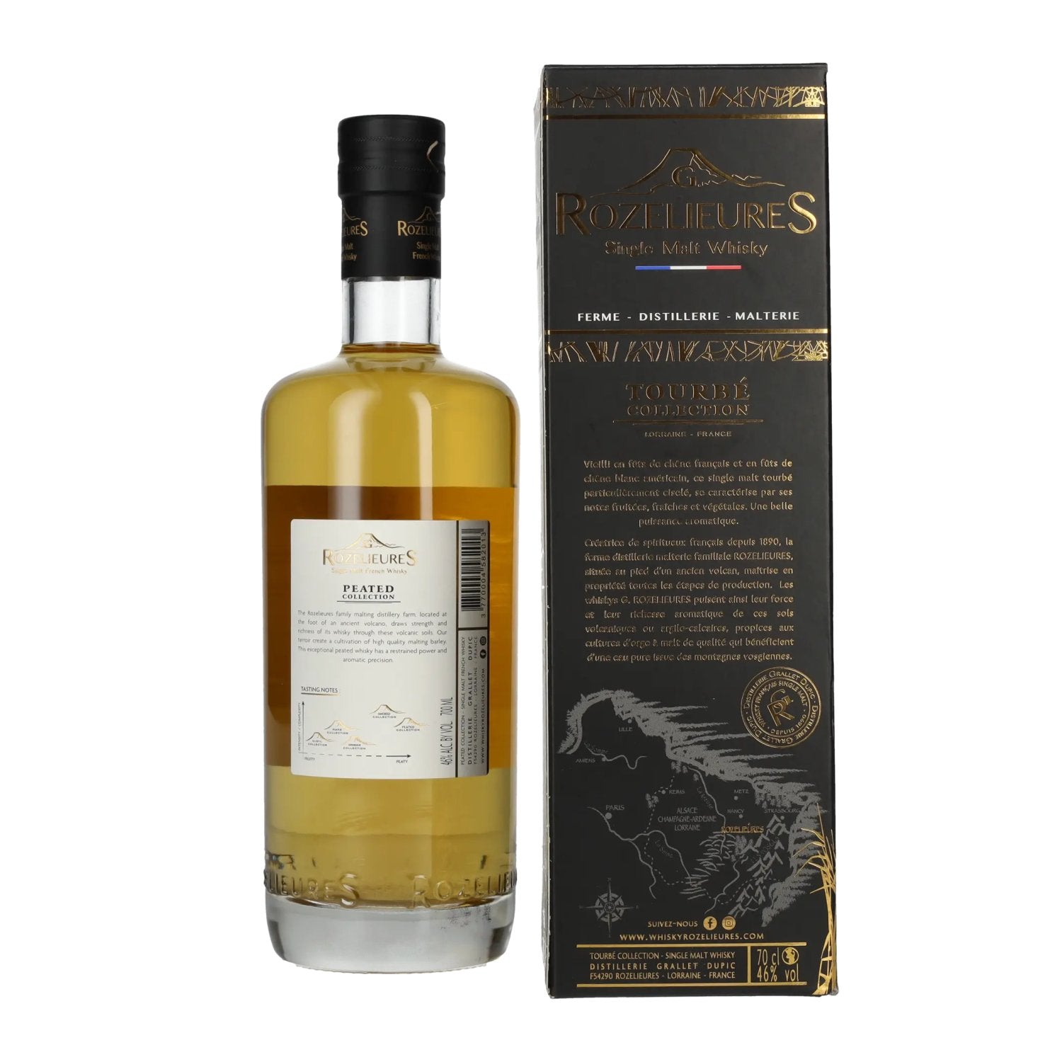G. Rozelieures TOURBÉ (PEATED) COLLECTION Single Malt Whisky 46% Vol. 0,7l in Geschenkbox