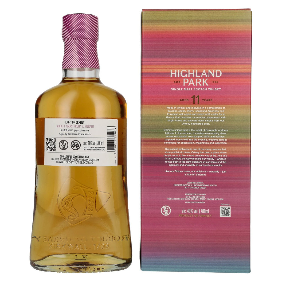 Highland Park 11 Years Old LIGHT OF ORKNEY Single Malt Scotch Whisky 40% ABV 0.7l in a gift box