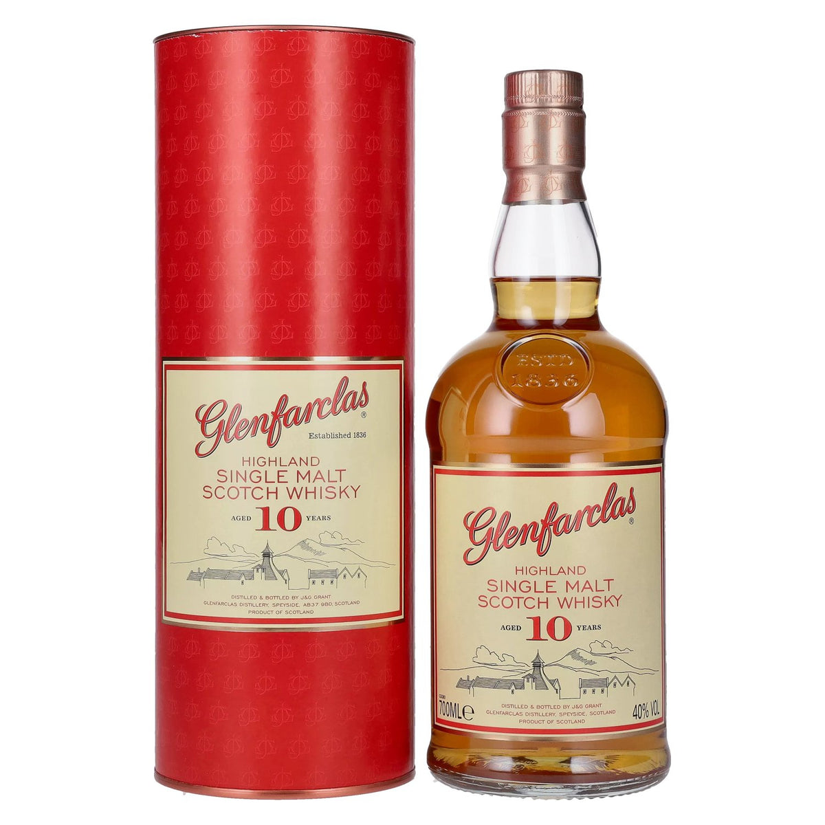 Glenfarclas 10 Years Old Highland Single Malt Scotch Whisky 40% Vol. 0.7l in gift box