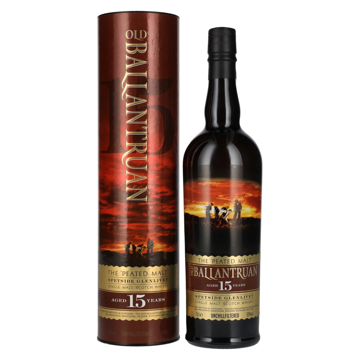 Old Ballantruan 15 Years Old The Peated Malt Single Malt Scotch Whisky 50% Vol. 0.7l in gift box