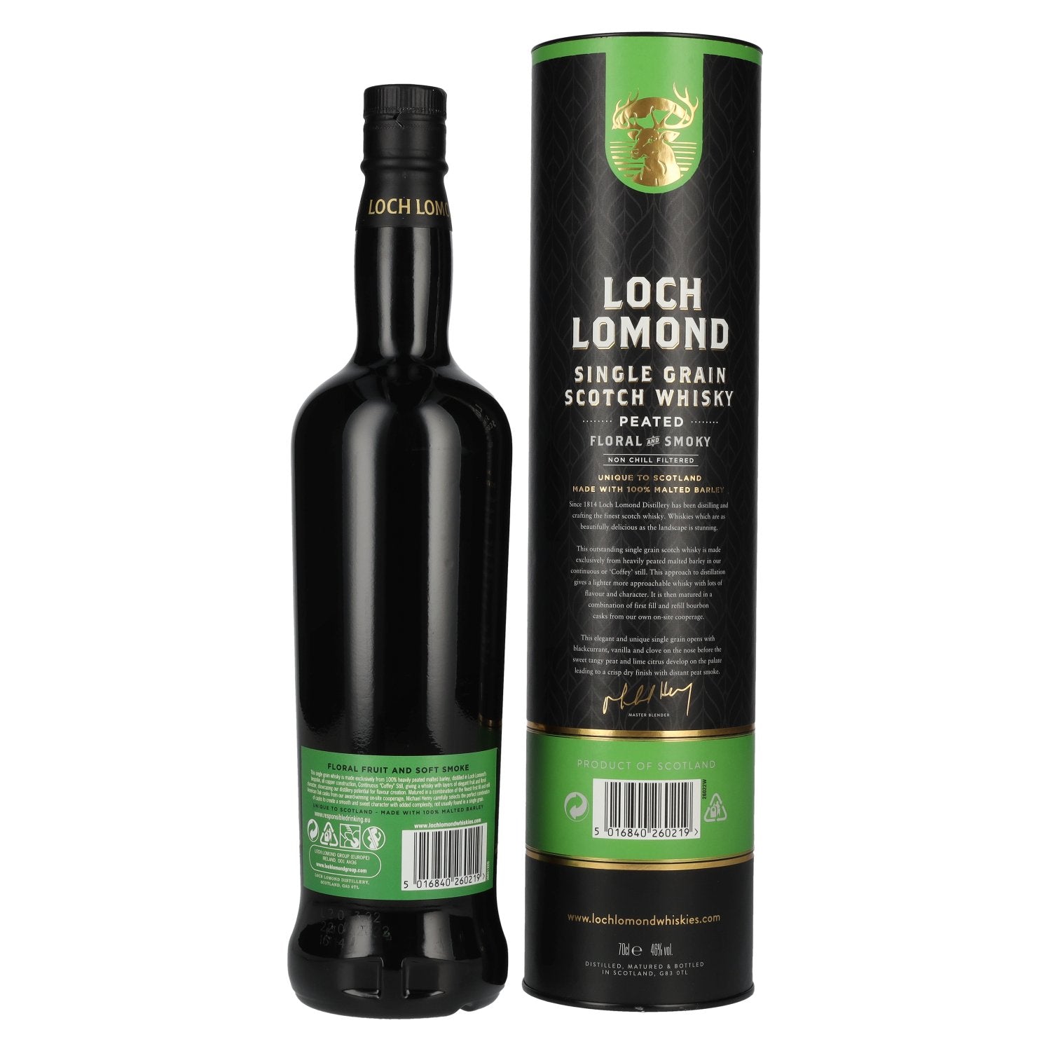 Loch Lomond PEATED Floral & Smoky Single Grain 46% Vol. 0,7l in Geschenkbox