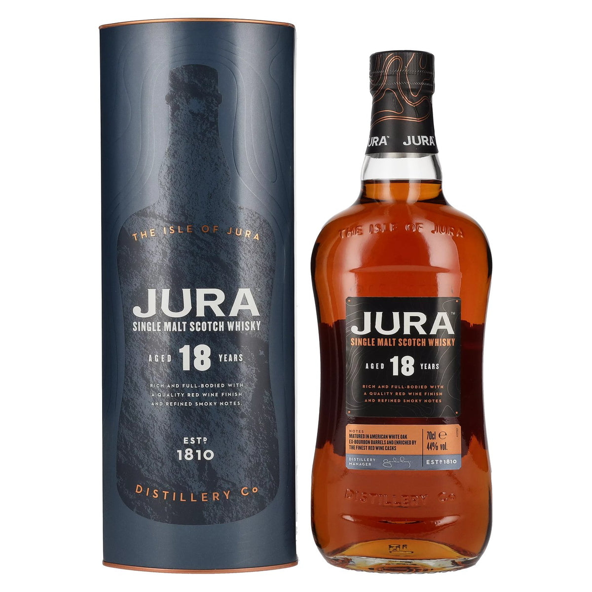 Jura 18 Years Old Single Malt Scotch Whisky 44% Vol. 0.7l in gift box