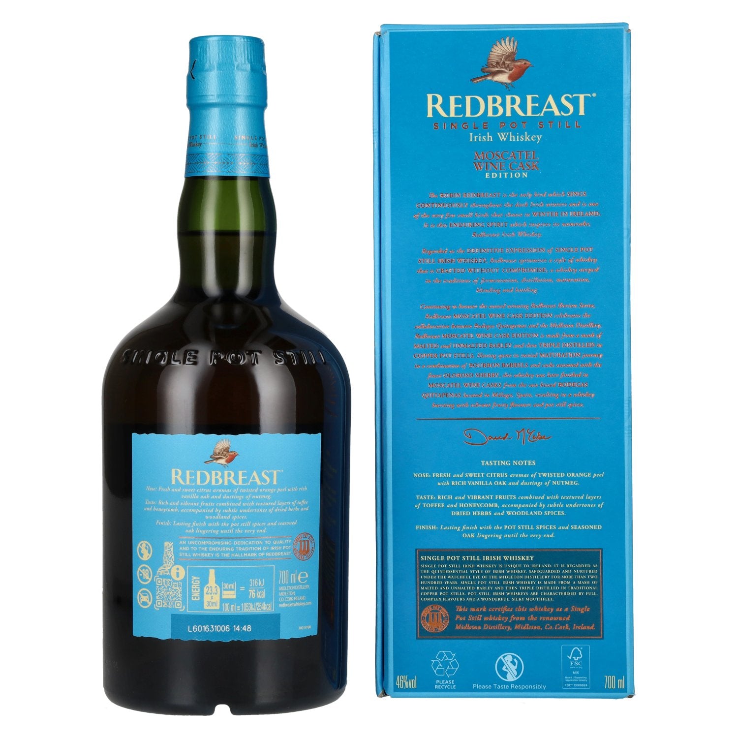 Redbreast IBERIAN SERIES Single Pot Still Irish Whiskey MOSCATEL WINE CASK 46% Vol. 0.7L in Gift Box
