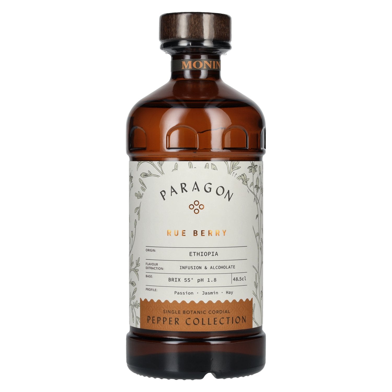 Monin Paragon RUE BERRY Single Botanic Cordial Pepper Collection 0.485l